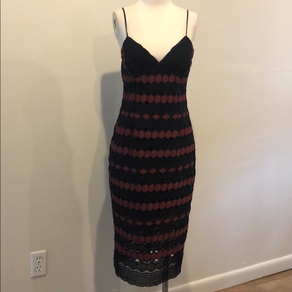 NWT Nordstrom Bardot Diamond lace dress midi - Picture 4 of 8